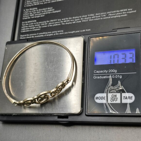 VTG Sterling Silver 925 Celtic Knot Bracelet 7" Hinged Design 10.33g - Picture 11 of 11